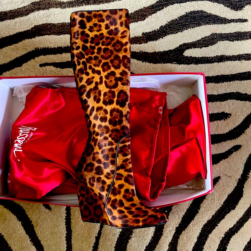 Jerome C. Rousseau leopard boots.